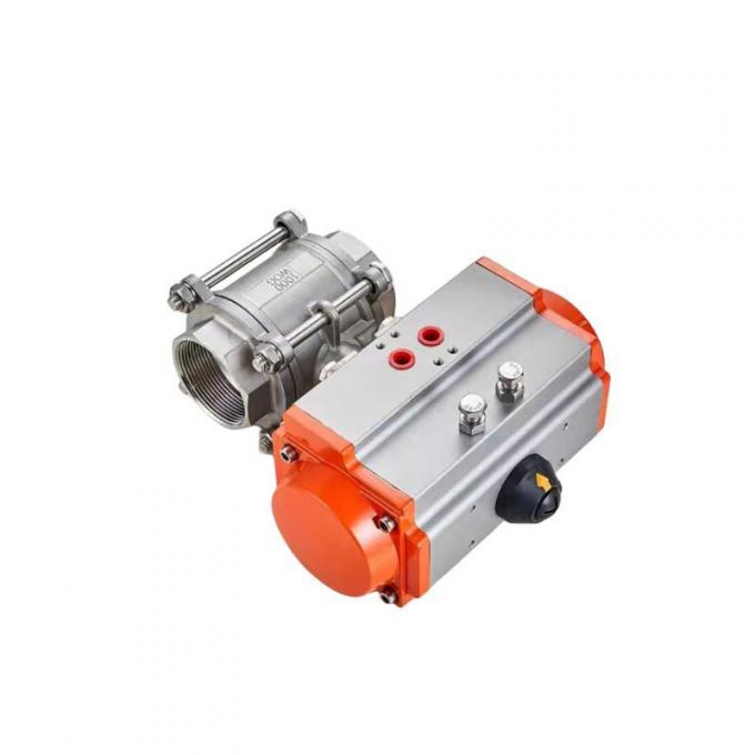 1/2′′ to 4′′ Threaded 3 PC Stainless Steel Pneumatic Actuator Ball Valve